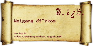 Weigang Árkos névjegykártya